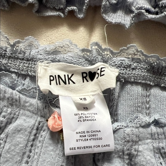 Pink Rose Periwinkle Ribbed Pajamas - Picture 2 of 3